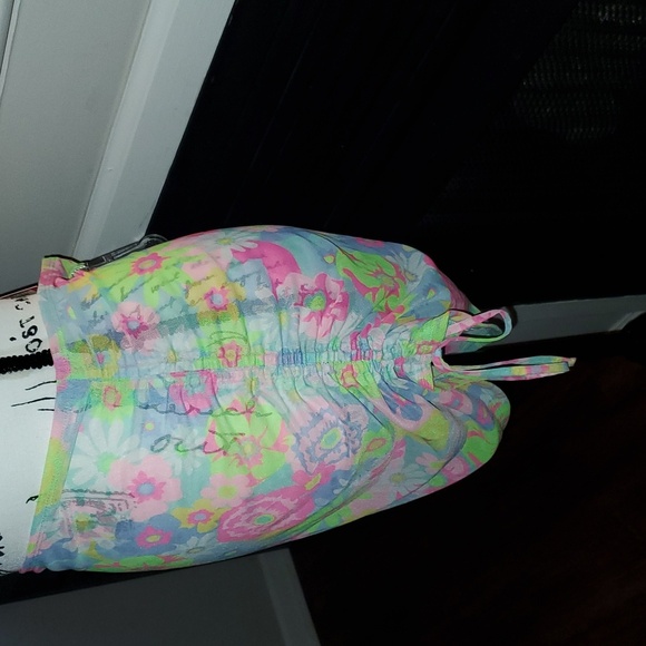 New Xhilaration Floral Swim Xhilaration Tunneled Mesh Cover Up Skirt Large - Picture 5 of 9